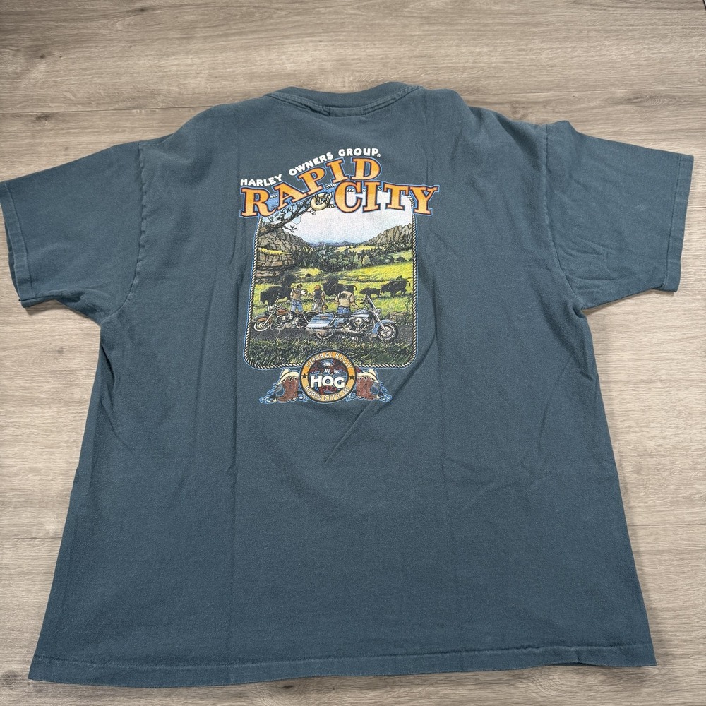 Vintage Harley-Davidson Shirt Mens XL HOG Rapid City 1995 Made in USA 90s